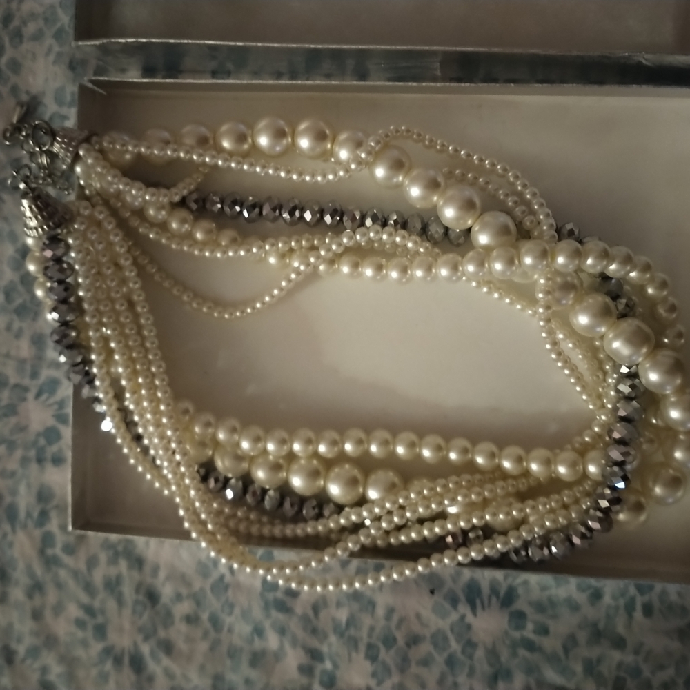 Elegant Pearl and Silver Necklace